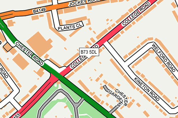 B73 5DL map - OS OpenMap – Local (Ordnance Survey)