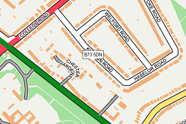 B73 5DN map - OS OpenMap – Local (Ordnance Survey)