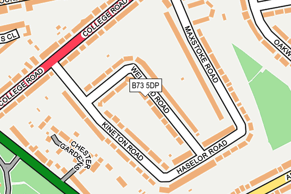 B73 5DP map - OS OpenMap – Local (Ordnance Survey)