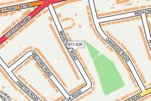 B73 5DR map - OS OpenMap – Local (Ordnance Survey)