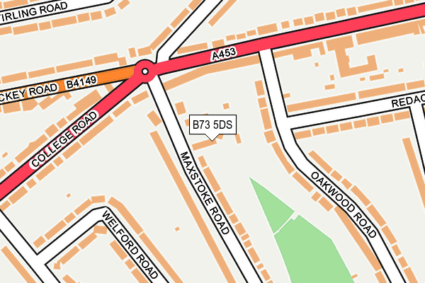 B73 5DS map - OS OpenMap – Local (Ordnance Survey)