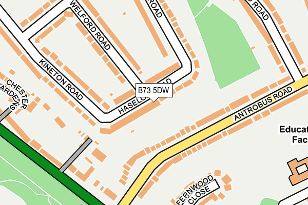 B73 5DW map - OS OpenMap – Local (Ordnance Survey)