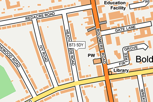 B73 5DY map - OS OpenMap – Local (Ordnance Survey)