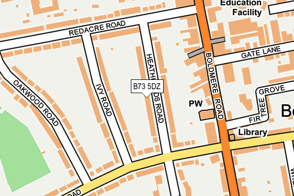 B73 5DZ map - OS OpenMap – Local (Ordnance Survey)