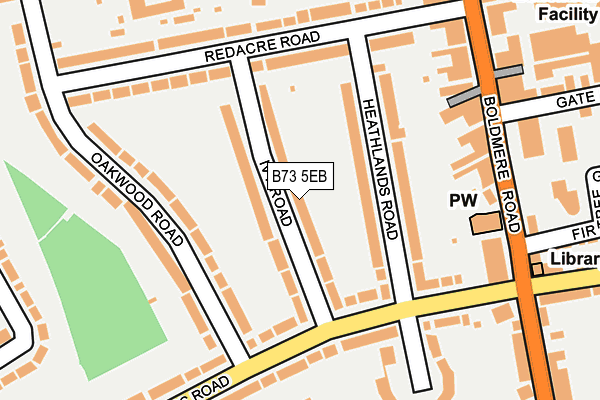 B73 5EB map - OS OpenMap – Local (Ordnance Survey)