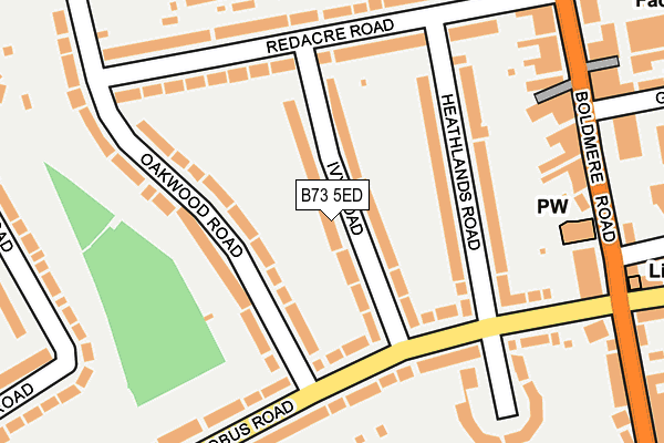 B73 5ED map - OS OpenMap – Local (Ordnance Survey)