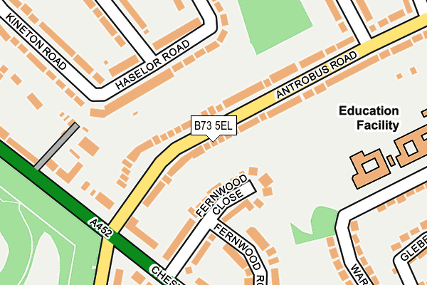 B73 5EL map - OS OpenMap – Local (Ordnance Survey)