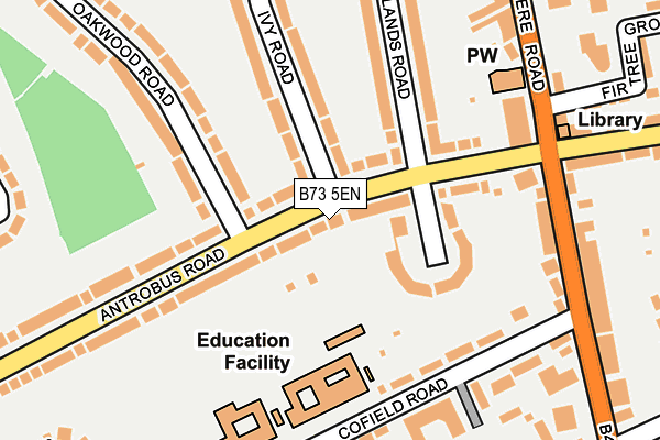 B73 5EN map - OS OpenMap – Local (Ordnance Survey)