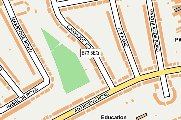 B73 5EQ map - OS OpenMap – Local (Ordnance Survey)