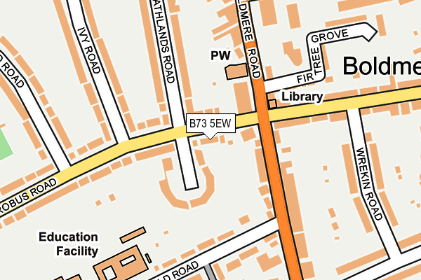 B73 5EW map - OS OpenMap – Local (Ordnance Survey)