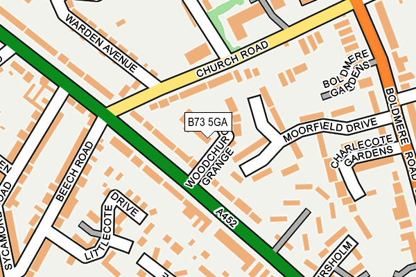 B73 5GA map - OS OpenMap – Local (Ordnance Survey)