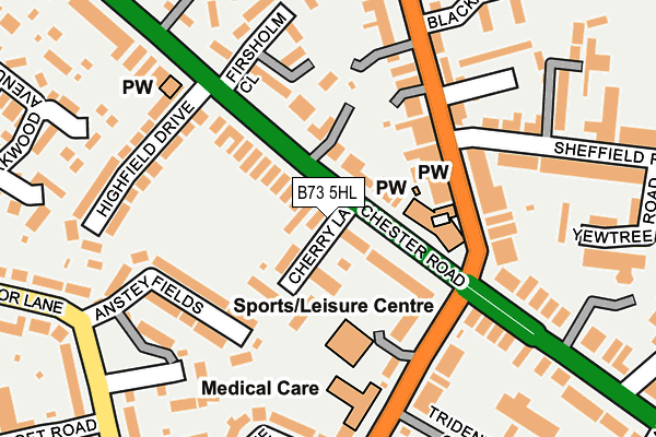 B73 5HL map - OS OpenMap – Local (Ordnance Survey)