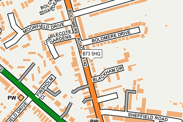 B73 5HQ map - OS OpenMap – Local (Ordnance Survey)