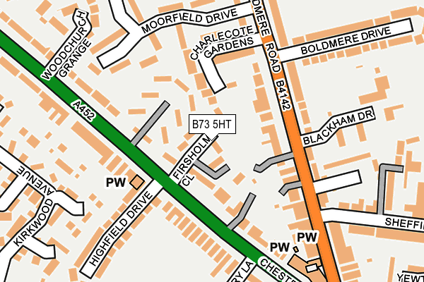 B73 5HT map - OS OpenMap – Local (Ordnance Survey)