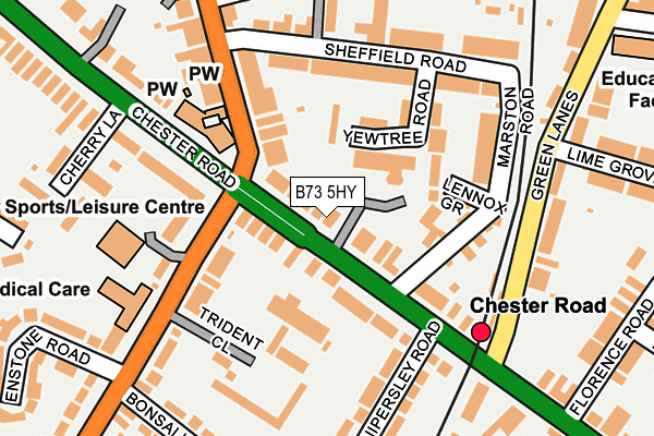 B73 5HY map - OS OpenMap – Local (Ordnance Survey)