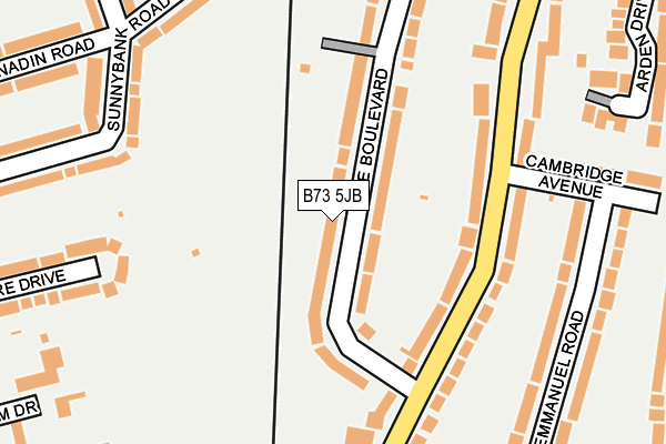B73 5JB map - OS OpenMap – Local (Ordnance Survey)