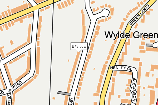 B73 5JE map - OS OpenMap – Local (Ordnance Survey)