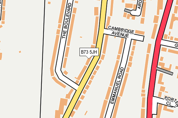 B73 5JH map - OS OpenMap – Local (Ordnance Survey)