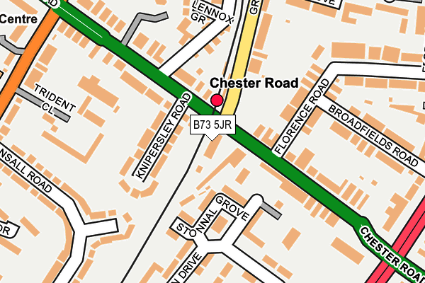 B73 5JR map - OS OpenMap – Local (Ordnance Survey)