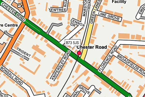 B73 5JS map - OS OpenMap – Local (Ordnance Survey)