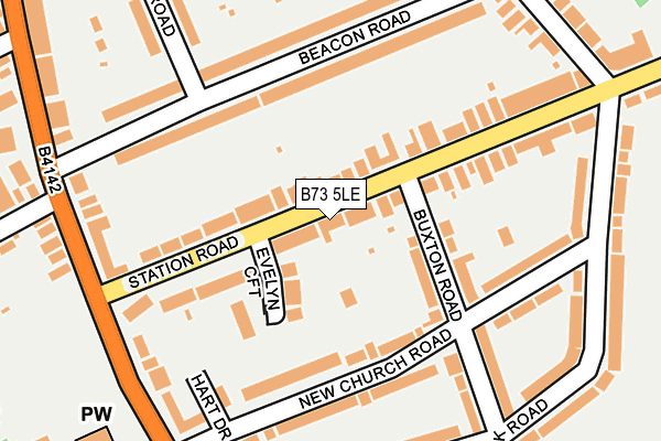 B73 5LE map - OS OpenMap – Local (Ordnance Survey)