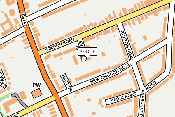 B73 5LF map - OS OpenMap – Local (Ordnance Survey)