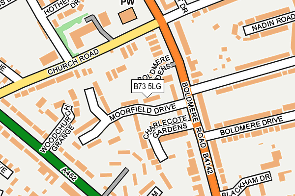 B73 5LG map - OS OpenMap – Local (Ordnance Survey)