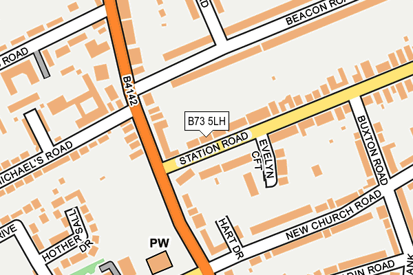B73 5LH map - OS OpenMap – Local (Ordnance Survey)