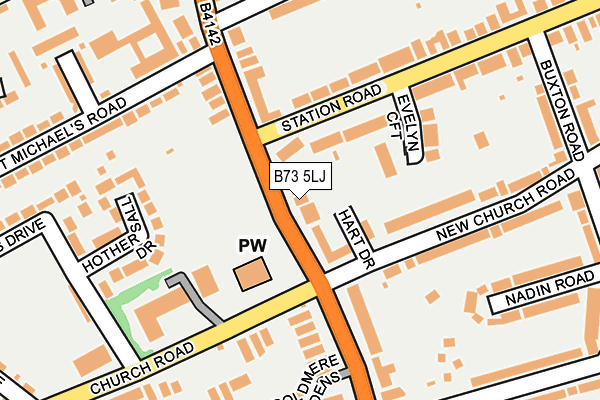 B73 5LJ map - OS OpenMap – Local (Ordnance Survey)