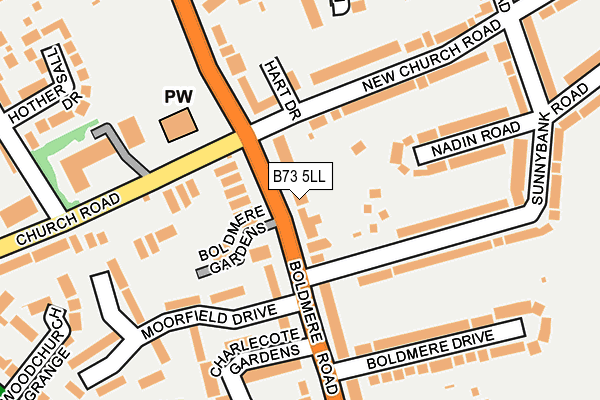 B73 5LL map - OS OpenMap – Local (Ordnance Survey)