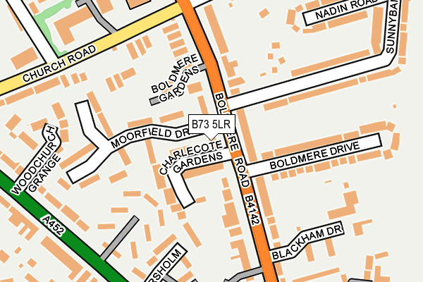 B73 5LR map - OS OpenMap – Local (Ordnance Survey)