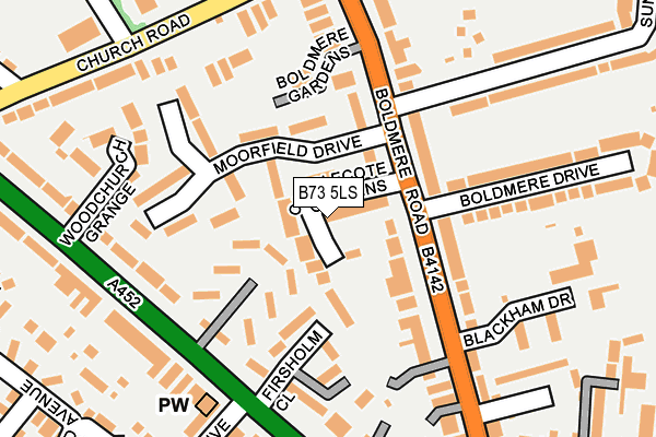 B73 5LS map - OS OpenMap – Local (Ordnance Survey)