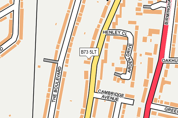 B73 5LT map - OS OpenMap – Local (Ordnance Survey)