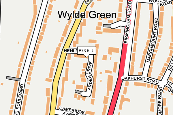 B73 5LU map - OS OpenMap – Local (Ordnance Survey)