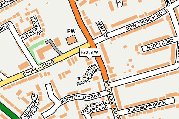 B73 5LW map - OS OpenMap – Local (Ordnance Survey)