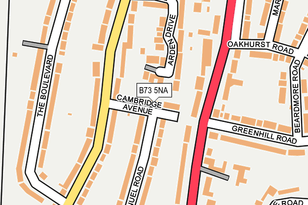B73 5NA map - OS OpenMap – Local (Ordnance Survey)