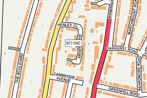B73 5ND map - OS OpenMap – Local (Ordnance Survey)