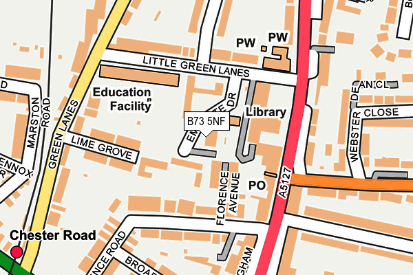 B73 5NF map - OS OpenMap – Local (Ordnance Survey)