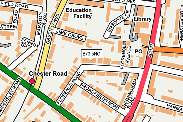 B73 5NG map - OS OpenMap – Local (Ordnance Survey)