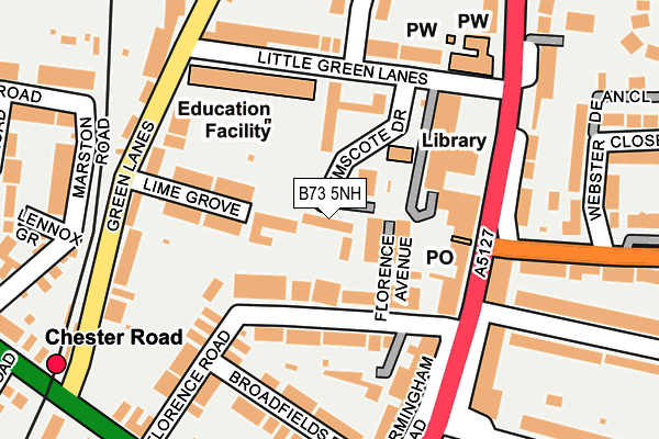 B73 5NH map - OS OpenMap – Local (Ordnance Survey)