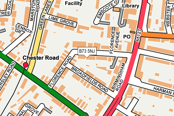 B73 5NJ map - OS OpenMap – Local (Ordnance Survey)