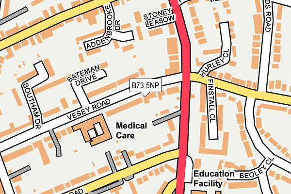 B73 5NP map - OS OpenMap – Local (Ordnance Survey)