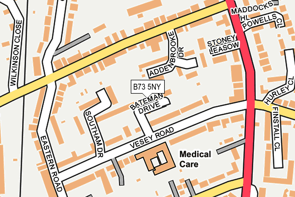 B73 5NY map - OS OpenMap – Local (Ordnance Survey)