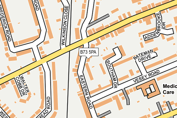 B73 5PA map - OS OpenMap – Local (Ordnance Survey)