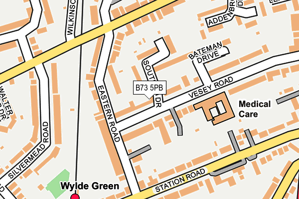 B73 5PB map - OS OpenMap – Local (Ordnance Survey)