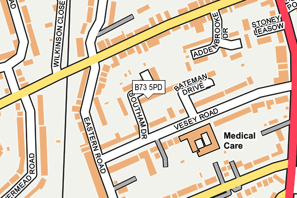 B73 5PD map - OS OpenMap – Local (Ordnance Survey)