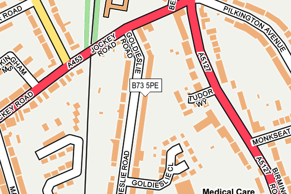 B73 5PE map - OS OpenMap – Local (Ordnance Survey)