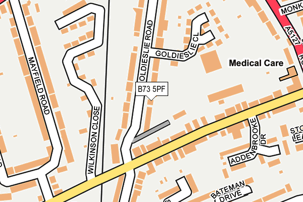 B73 5PF map - OS OpenMap – Local (Ordnance Survey)