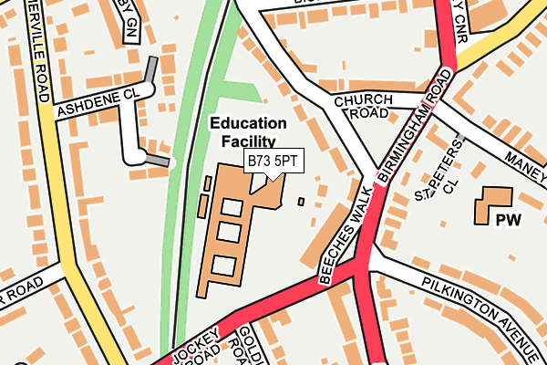 B73 5PT map - OS OpenMap – Local (Ordnance Survey)