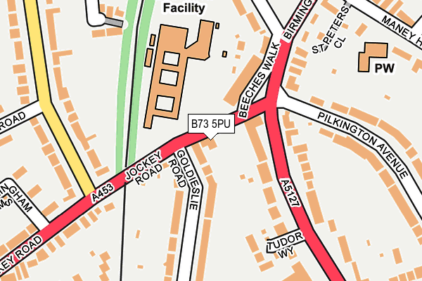 B73 5PU map - OS OpenMap – Local (Ordnance Survey)